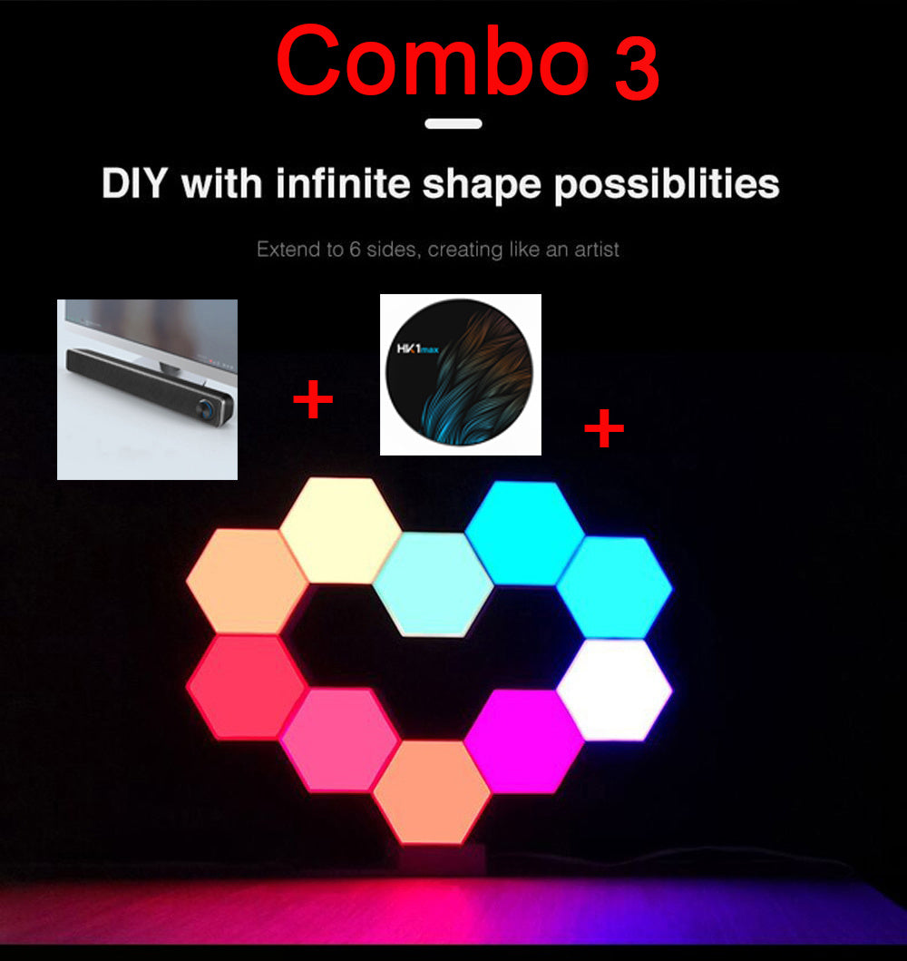 Lampe quantique pour maison intelligente, commande vocale avec application, 1600W, teinte lumineuse, secousse