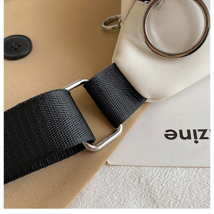 Bolso de cintura con cremallera doble de superficie suave informal de color sólido combinable con todo a la moda para mujer
