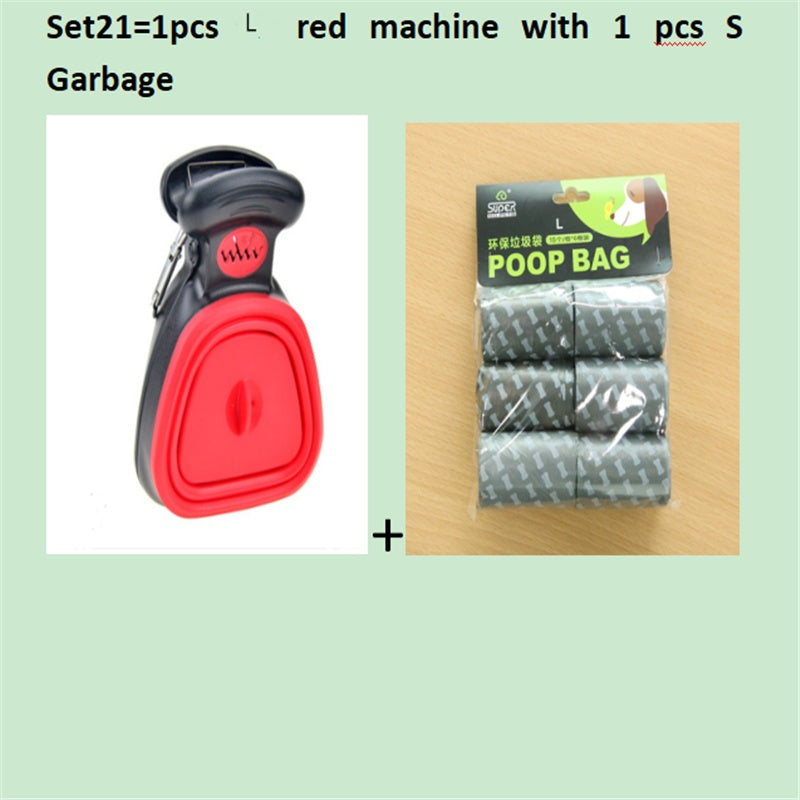 Scooper de merde pliable de voyage pour animaux de compagnie de chien avec 1 rouleau de sacs décomposables cuillère de merde propre ramasser les excréments nettoyant Epacket expédition