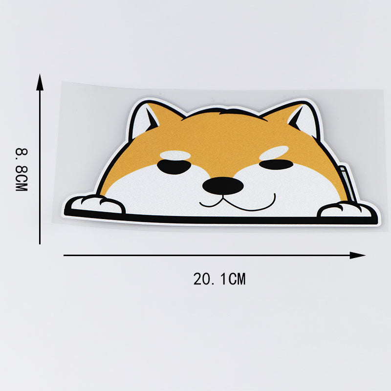 Autocollants de voiture de décoration de fenêtre de chien Chai de dessin animé