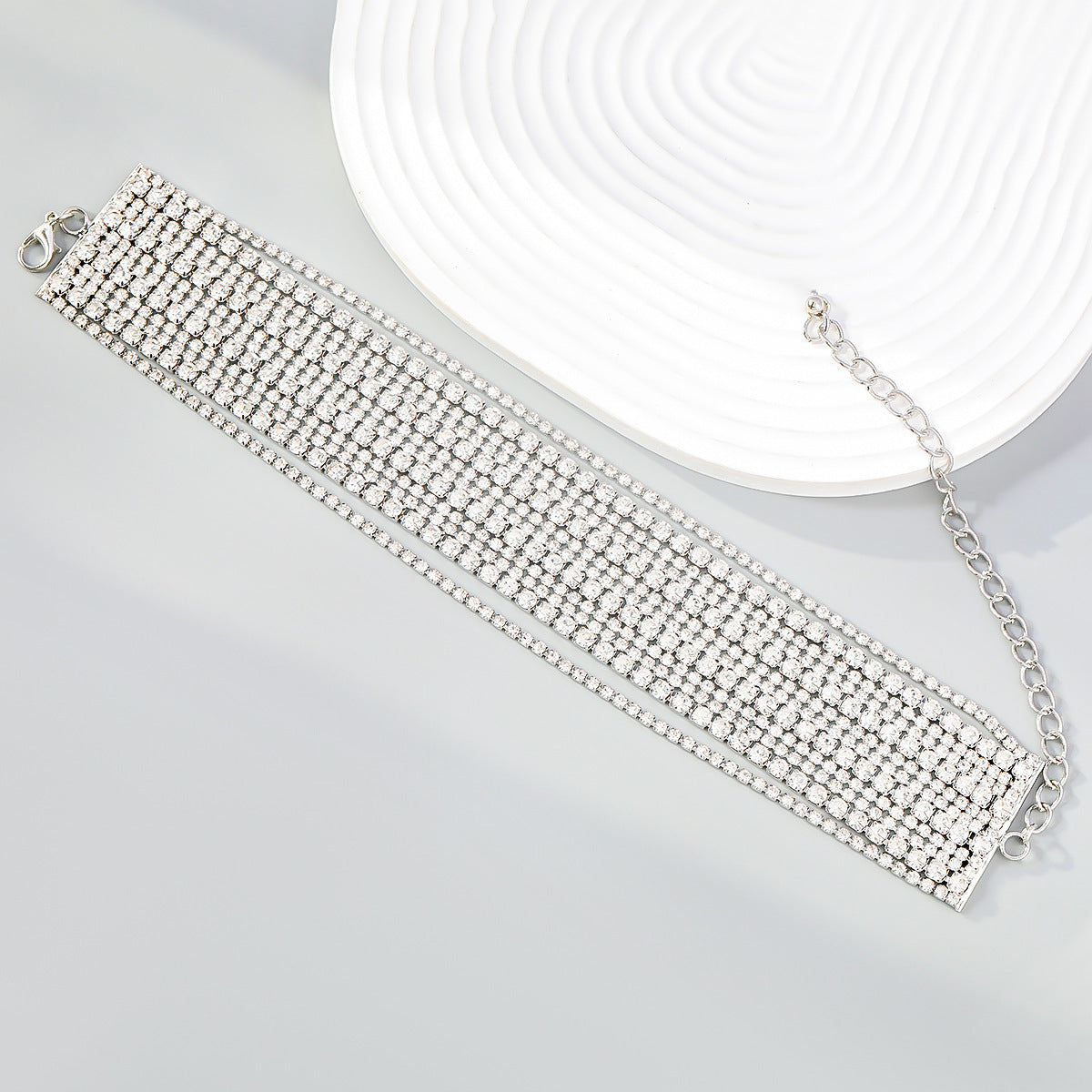 Bracelet en alliage de diamants multicouches exagéré européen et américain
