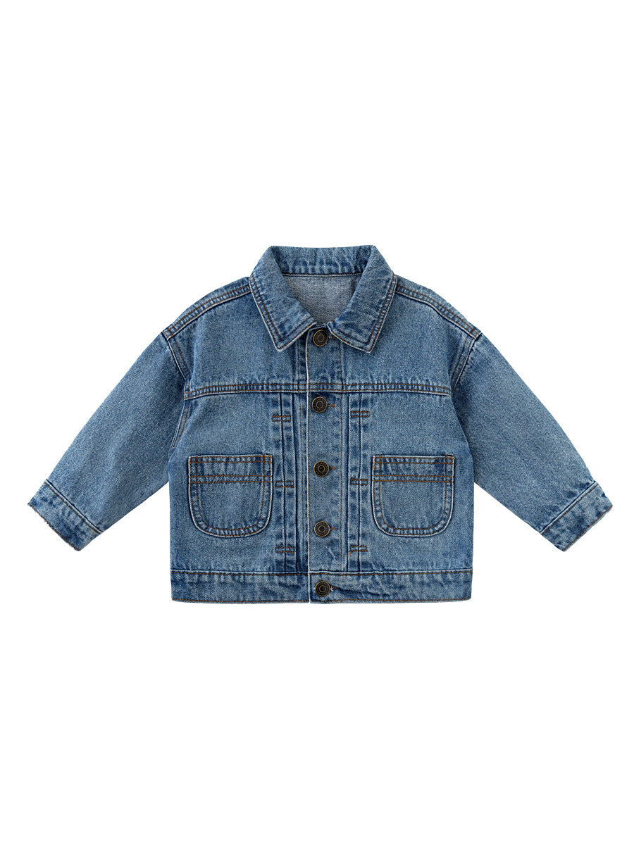 Veste en jean garçon ours dessin animé