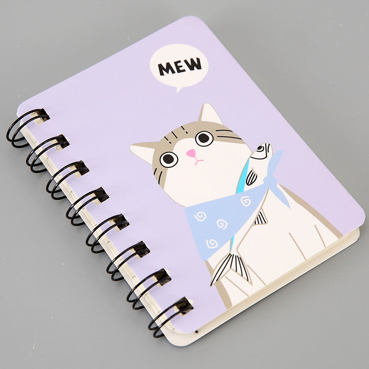 Petit carnet de notes épais et mignon à petite bobine, dessin animé