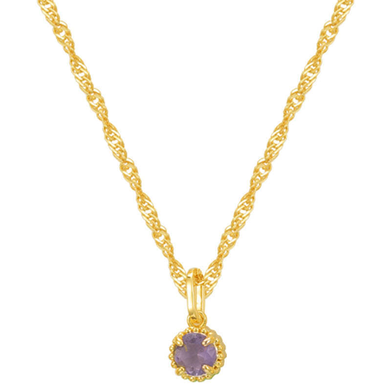 Collier rond en acier inoxydable avec pierre d'anniversaire de décembre