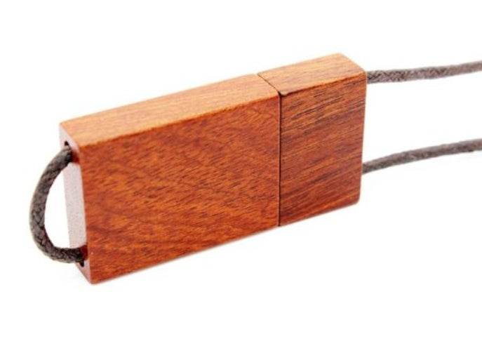 Clé USB en bois avec lanière, cadeau créatif en bois, clé USB