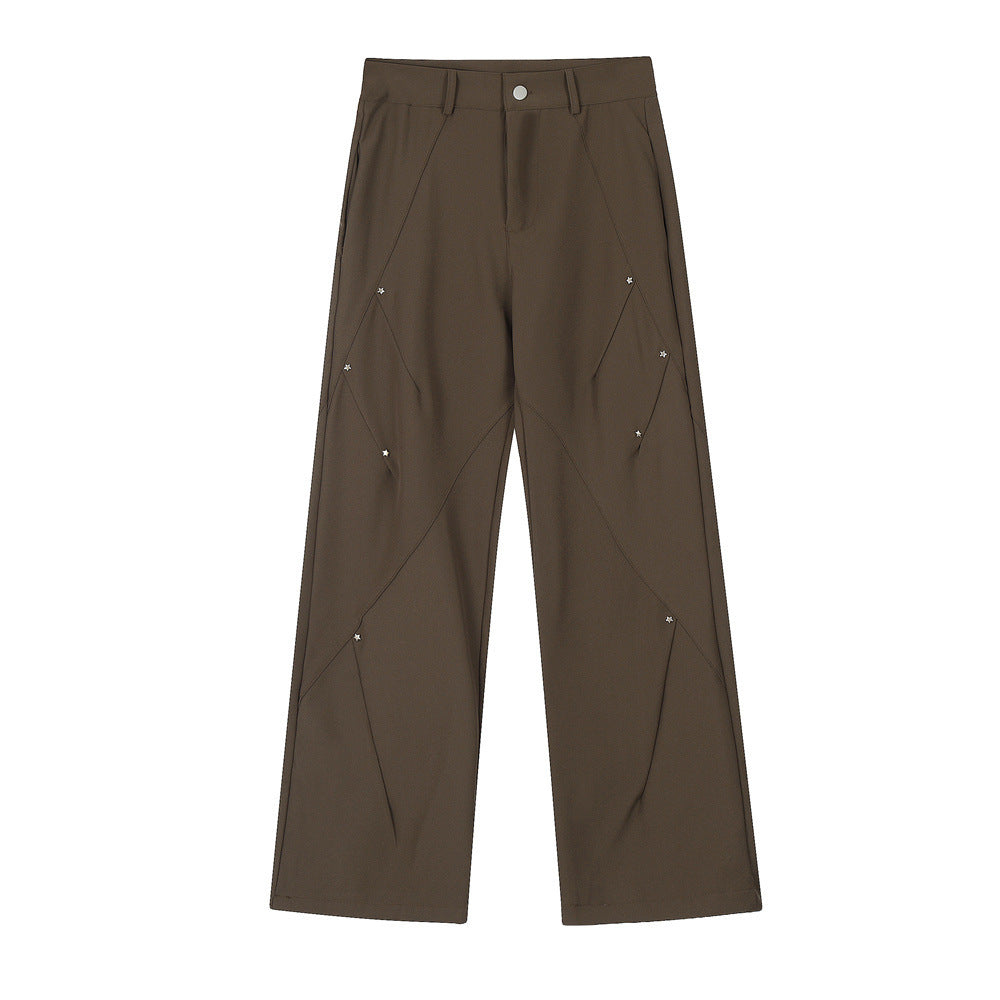 Fashion Men's Loose Wide-leg Straight Trousers