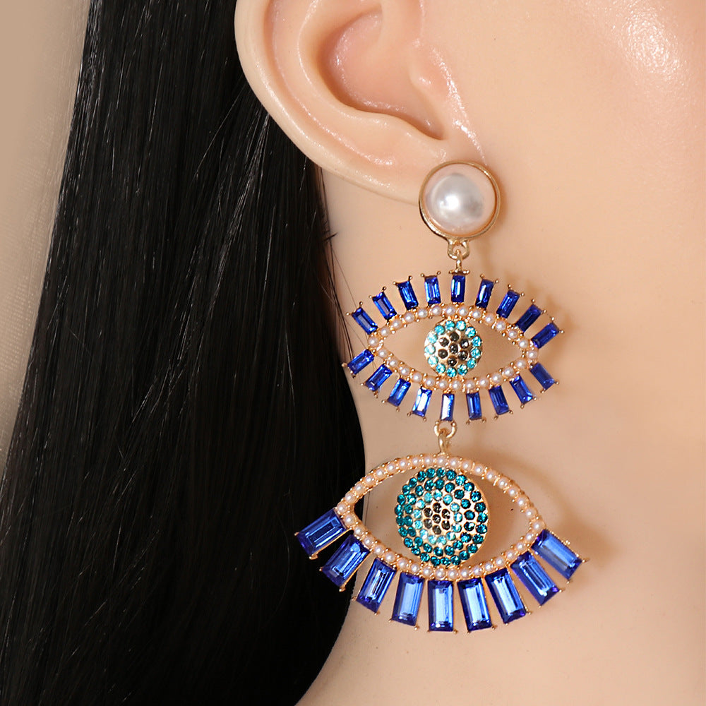 Boucles d'oreilles œil d'ange coloré pour femmes