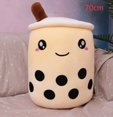 Peluche de boisson aux fruits, mignonne, douce, fraise, lait, thé, tasse de thé Boba, jouet bulle de thé, oreiller, coussin, cadeau pour enfants