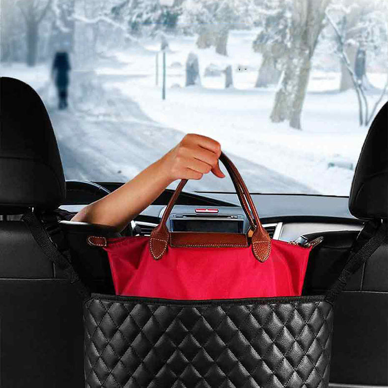 Sac de rangement de voiture, support de sac à main, organisateur de rangement de siège de voiture, support de sac à main, rangement intérieur automobile, organisateur central de voiture