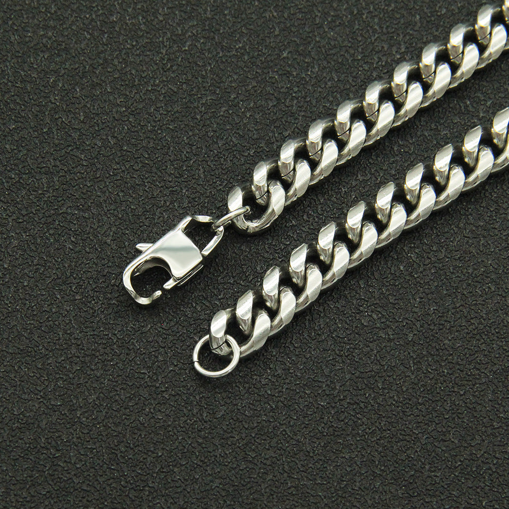 Titanium Steel Cuban Link Chain Bracelet