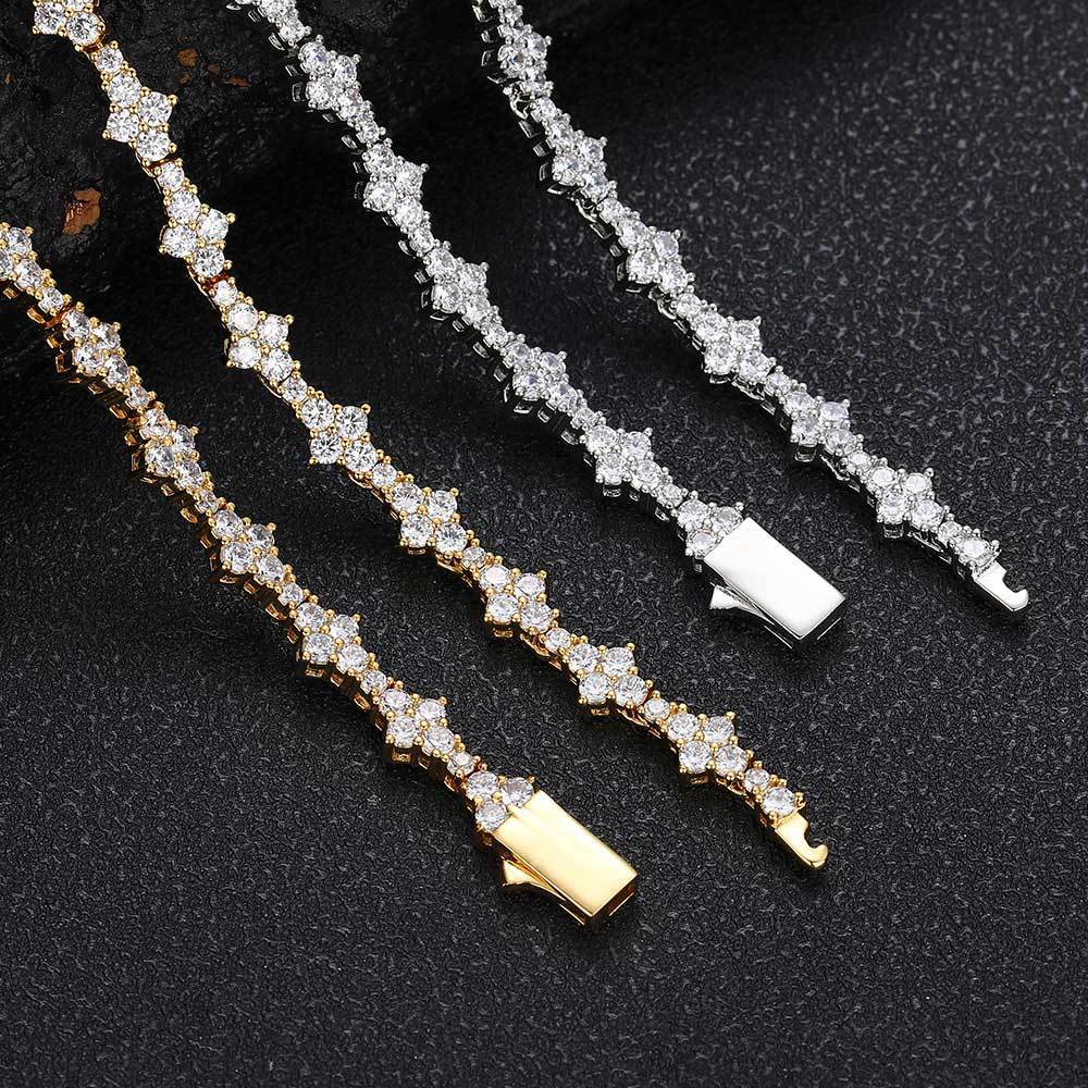Collier de diamants en Zircon Tennis, ornement de marque de mode, plein de diamants