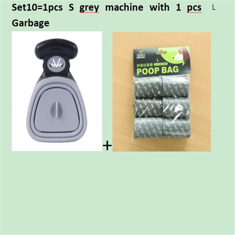 Scooper de merde pliable de voyage pour animaux de compagnie de chien avec 1 rouleau de sacs décomposables cuillère de merde propre ramasser les excréments nettoyant Epacket expédition