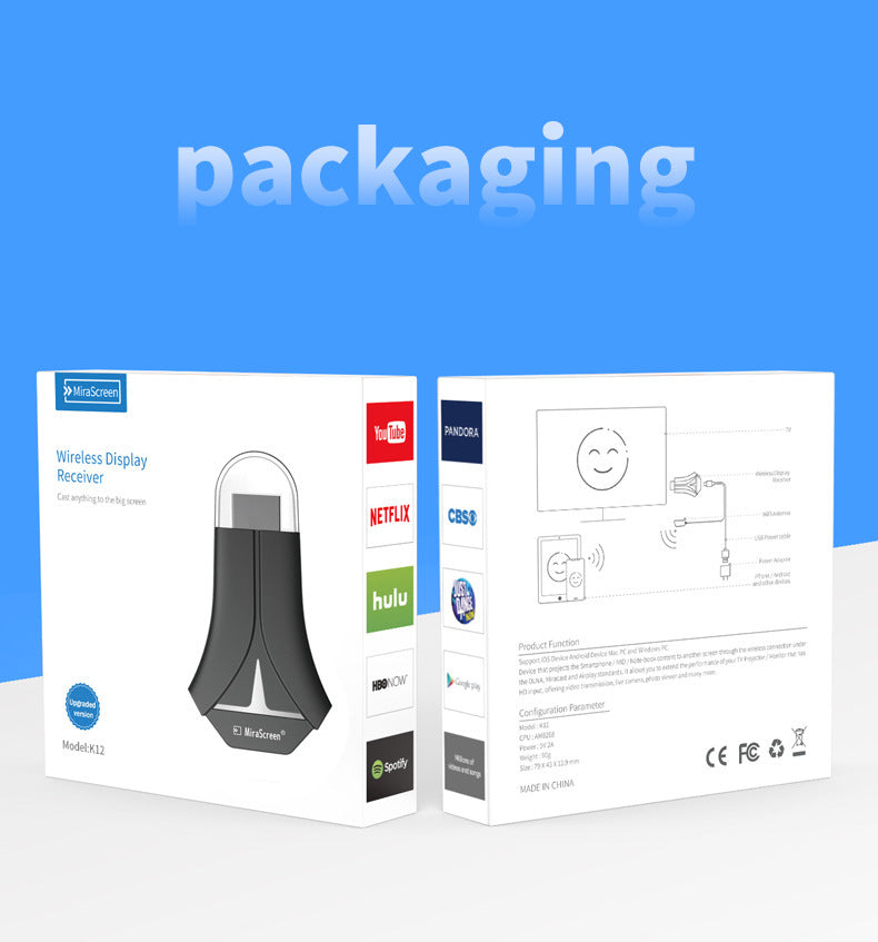 Proyector Mirascreen HDMI para teléfono móvil Wifi Push Treasure Dongle HD