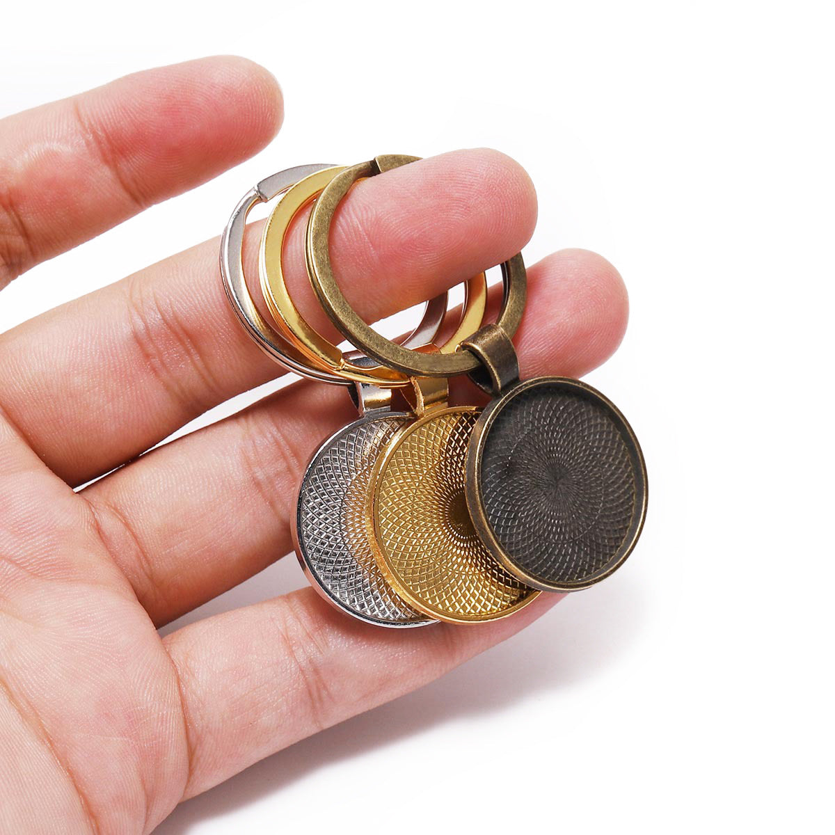Porte-clés écologique sans Nickel, Support de Base en pierre de temps, pendentifs de clé