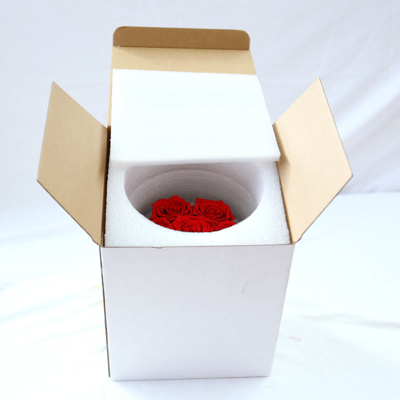 Fleur de vie éternelle Rose immortelle avec seau à câlin, cadeau romantique pour la saint-valentin