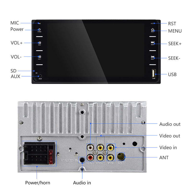 Lecteur MP5 à double lingot de voiture, écran capacitif tactile AUX