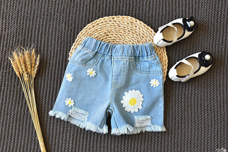 Vêtements d'été deux pièces pour filles, T-shirt à manches courtes pour enfants