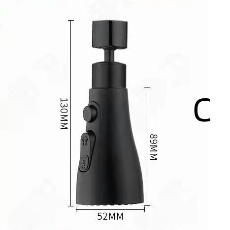 Pulvérisateur de robinet pressurisé universel, anti-éclaboussures, robinet d'eau rotatif à 360 degrés, trois stalles, économie d'eau, adaptateur de buse de robinet