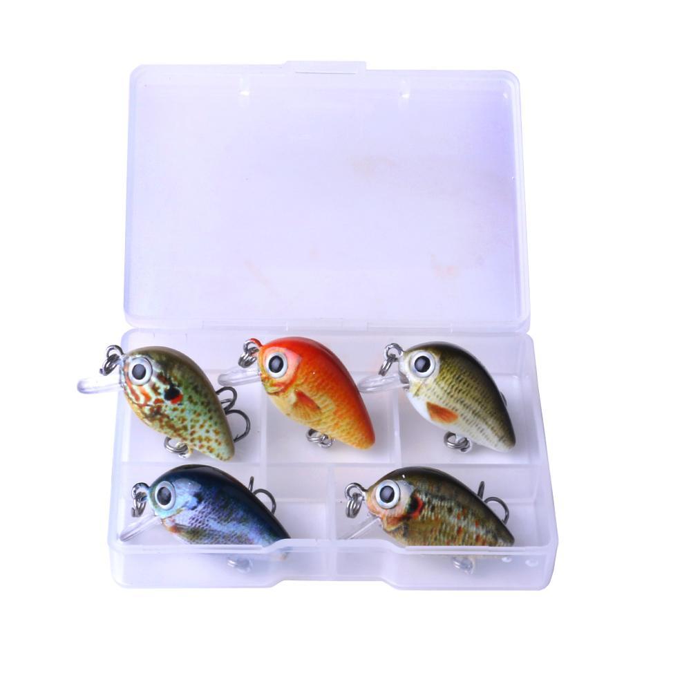Señuelos de pesca Mini Crankbait, juego en caja de cebo de 2,7 CM y 1,5G