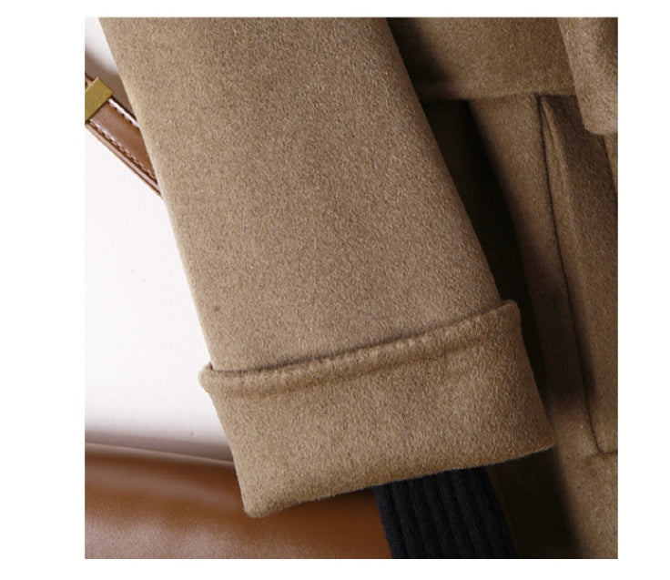 Abrigo largo de lana con cuello traje