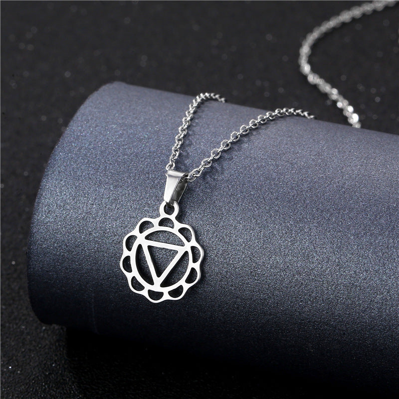 Collier Géométrique Simple Creux Coupe Acier Inoxydable