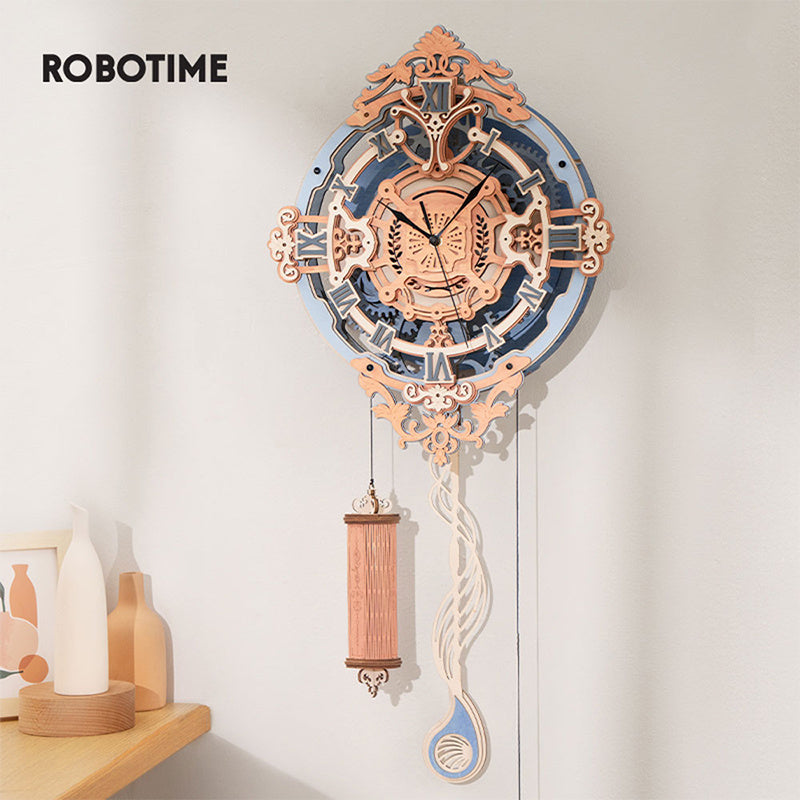 Robotime LC701 Time Art Notes romantiques horloge murale Style européen conception mécanique modèle de construction ensemble 3D Puzzle en bois pour enfants adultes