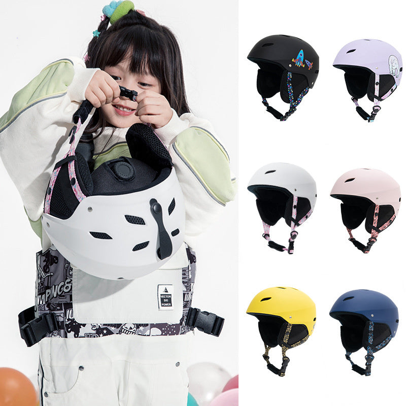 Casco protector de esquí para niños.