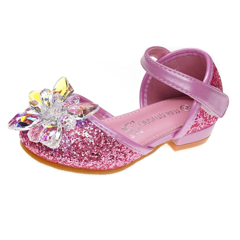 Chaussures en cristal pour filles, chaussures simples en strass
