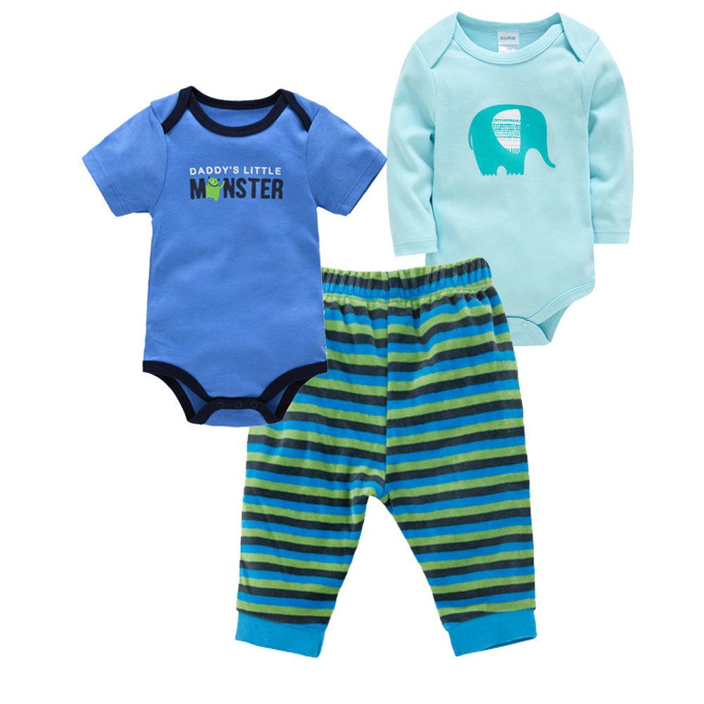 Conjunto de niños de ropa de bebé recién nacido coreano de color sólido