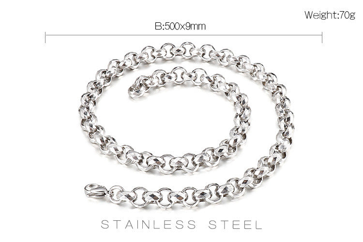 Bracelet pour homme en acier titane avec chaîne à surface multi-coupe