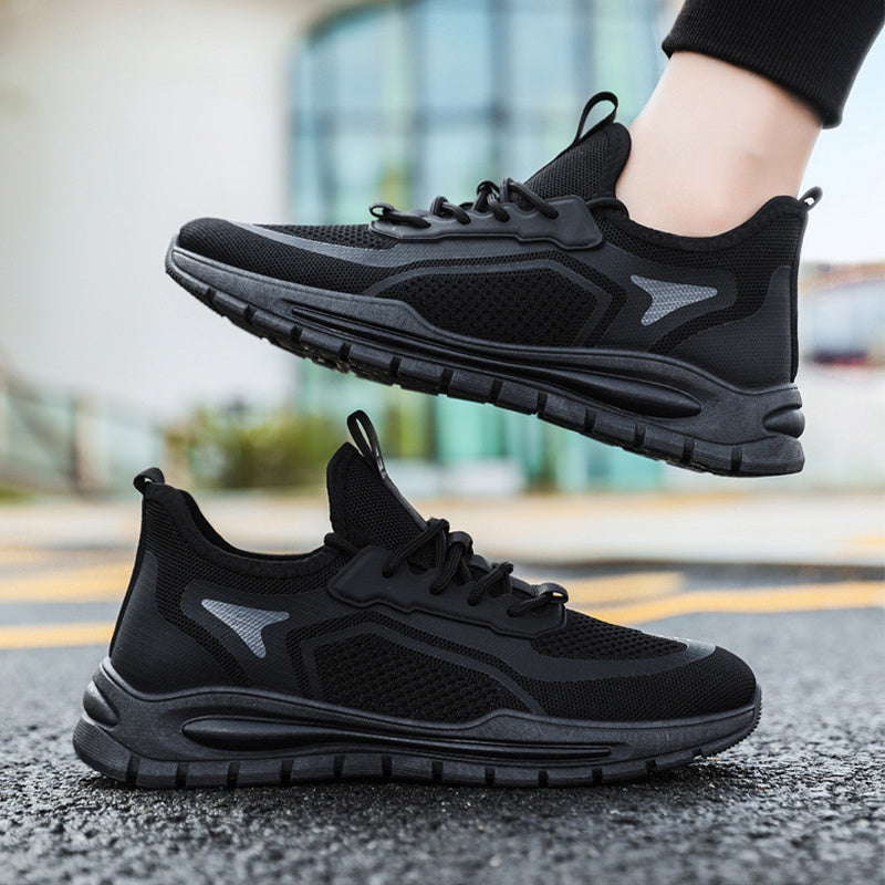 Zapatos de malla para hombre, zapatillas de deporte transpirables ligeras de punto con mosca a la moda, calzado deportivo informal