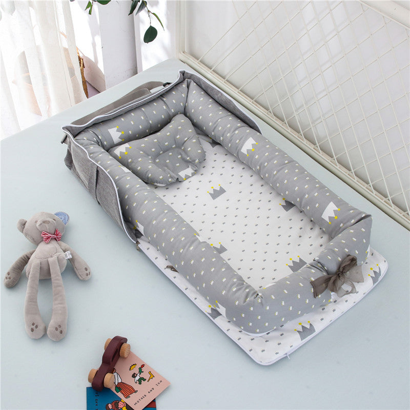Lit de bébé portable en coton nouveau-né pliable