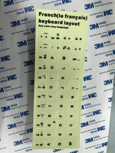Glowing Keyboard Stickers Arabic Thai Hebrew French Italian German Desktop Laptop