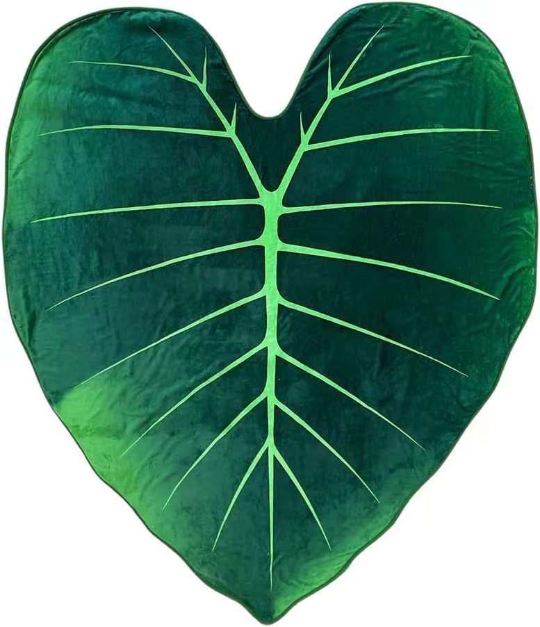 Couverture géante en polaire super douce avec imprimé de feuilles vertes Philodendron Gloriosum