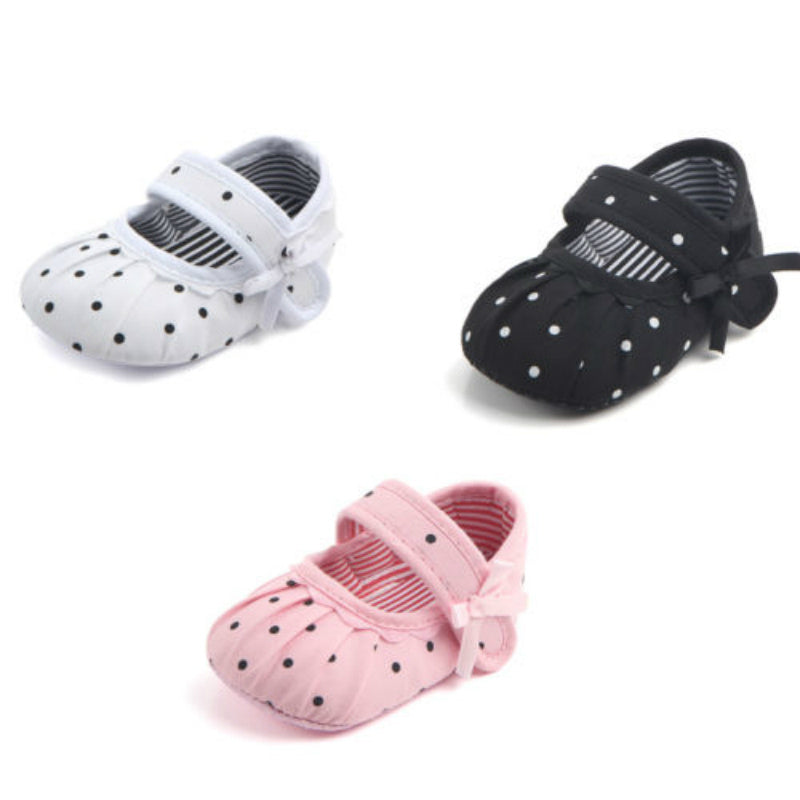 Zapatos de bebé niña lindos lunares princesa niño antideslizante en zapatos 