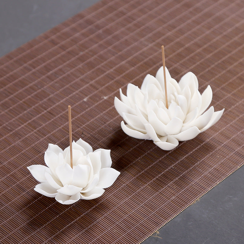 Brûleur d'encens en porcelaine blanche brûleur d'encens lotus