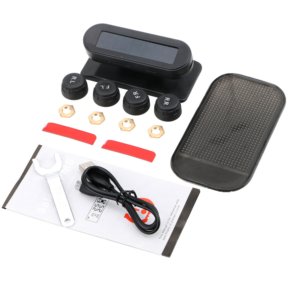 Wireless solar tire pressure detection