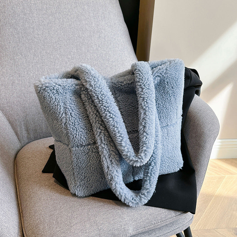 Sac à main en peluche de luxe pour femmes, fourre-tout mignon de mode d'hiver, grande capacité, Portable, épaule unique, sacs en fourrure
