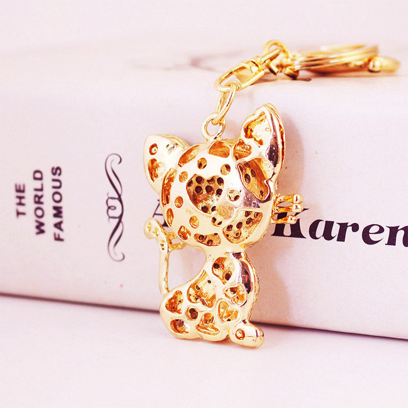 Plisser les yeux mignons renard Animal alliage porte-clés accessoires pendentif porte-clés