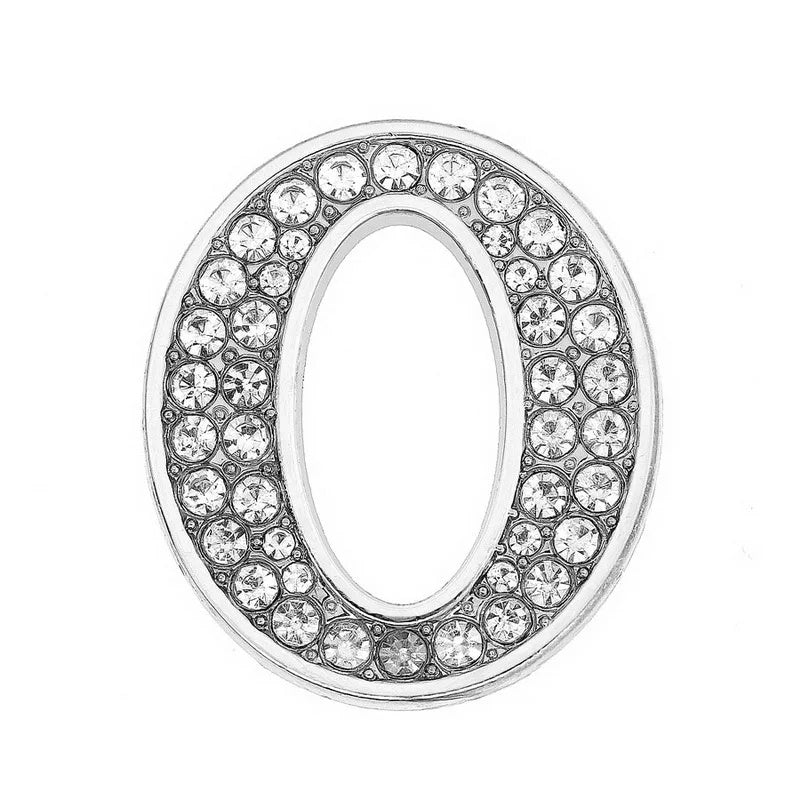 Cuentas dispersas de accesorios para collar de mascotas con letras de diamante blanco de Color cromado de 30mm