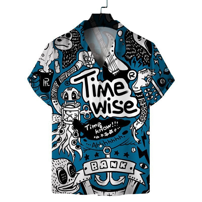 Men's Hawaii Beach 3D Printed Short Sleeve