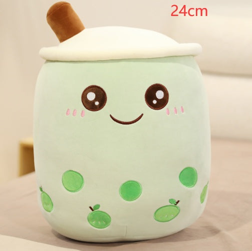 Peluche de boisson aux fruits, mignonne, douce, fraise, lait, thé, tasse de thé Boba, jouet bulle de thé, oreiller, coussin, cadeau pour enfants