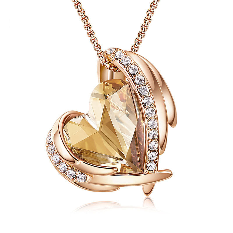 Collier ange pour femme, Niche créative, pendentif en cristal, collier Simple assorti avec tout