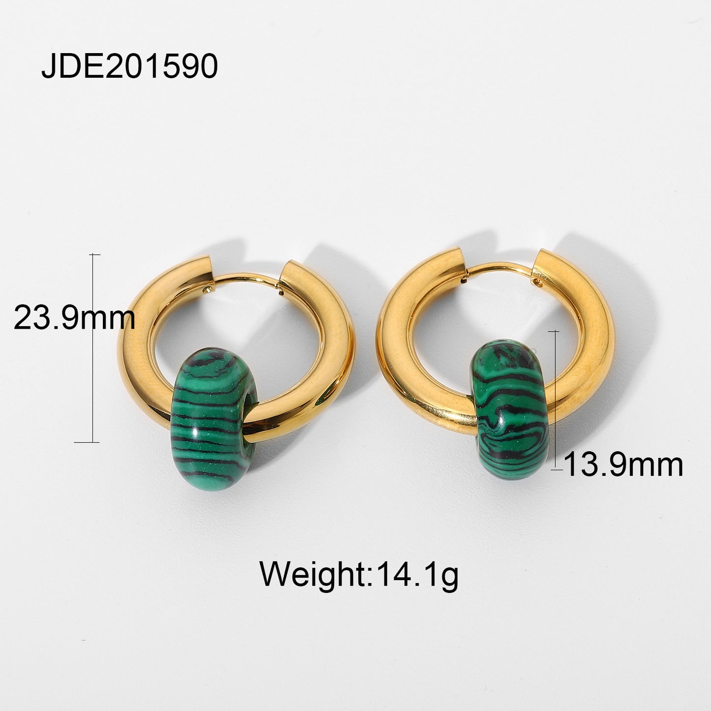Boucles d'oreilles portées par des célébrités en ligne en acier inoxydable plaqué or 18 carats pour dame
