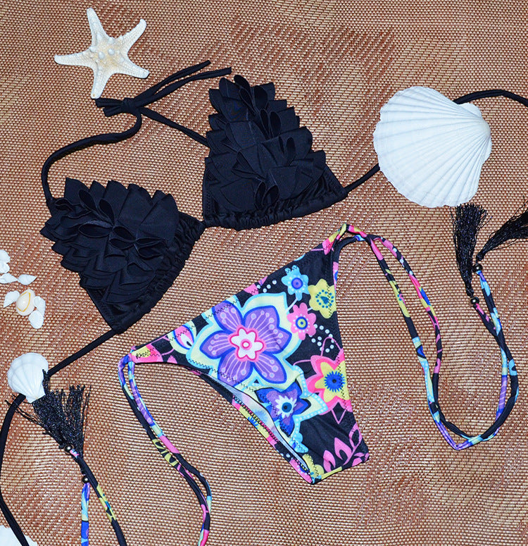 Explosion de vente rapide, costume de bikini brésilien, maillot de bain sexy pour dame, bikini bikini fendu
