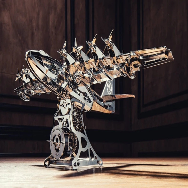 Juguete de montaje de avión modelo mecánico de metal
