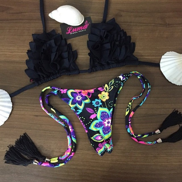 Explosion de vente rapide, costume de bikini brésilien, maillot de bain sexy pour dame, bikini bikini fendu