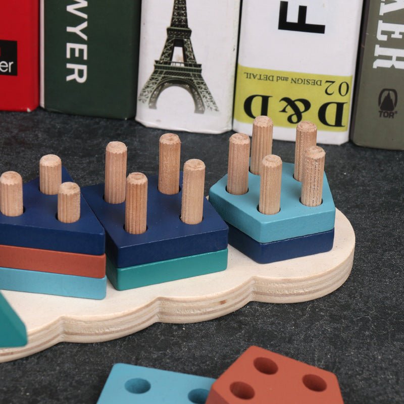 Columna de madera para aprendizaje temprano Montessori