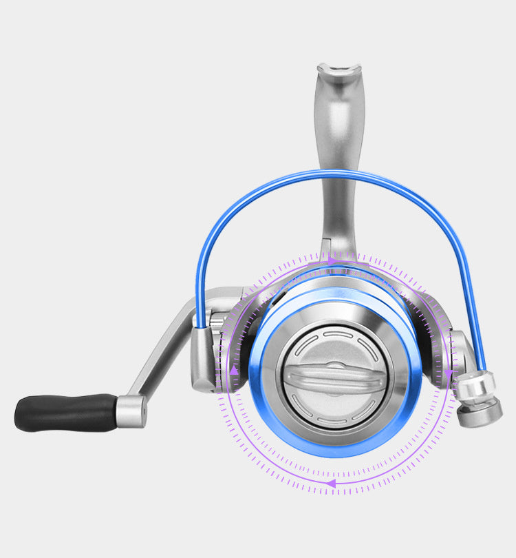 carrete de pesca metálico