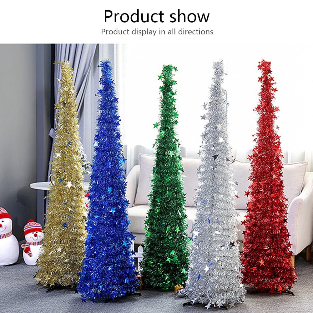 Arbre de noël artificiel avec support, magnifique arbre de noël artificiel pliable pour les décorations de noël